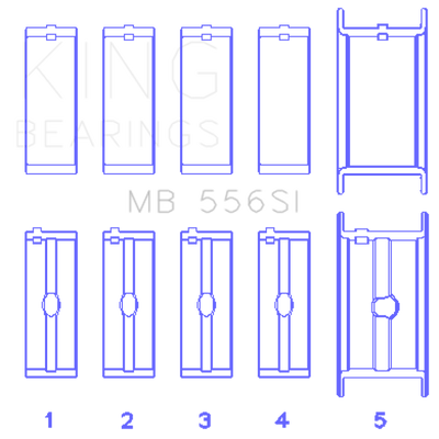 King Engine Bearings Chevrolet 396/400/427/502 (Undersize 0.40in) SI-Series Main Bearing Set