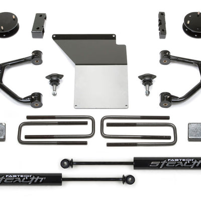 Fabtech 07-18 GM K1500 w/OE Forged UCA 3.5in Budget UCA System w/Rear Stealth Shocks