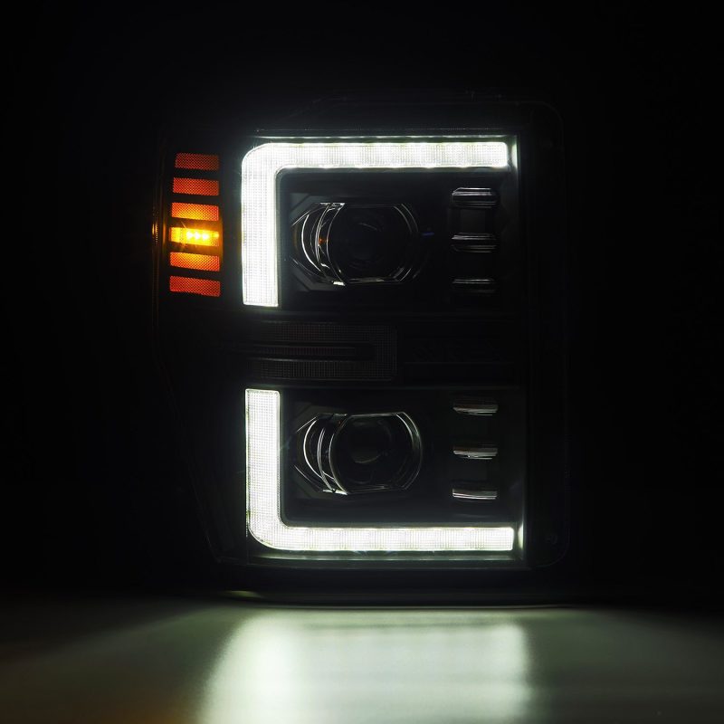 AlphaRex 08-10 Ford F250-550 LUXX-Series LED Projector Headlights Black w/Activ Light/Seq Signal AlphaRex 08-10 Ford F250-550 LUXX-Series LED Projector Headlights Black w/Activ Light/Seq Signal