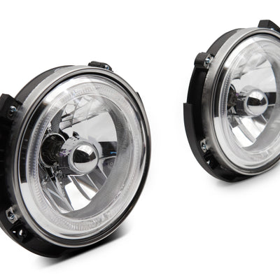Raxiom 07-18 Jeep Wrangler JK LED Halo Headlights- Chrome Housing (Clear Lens)