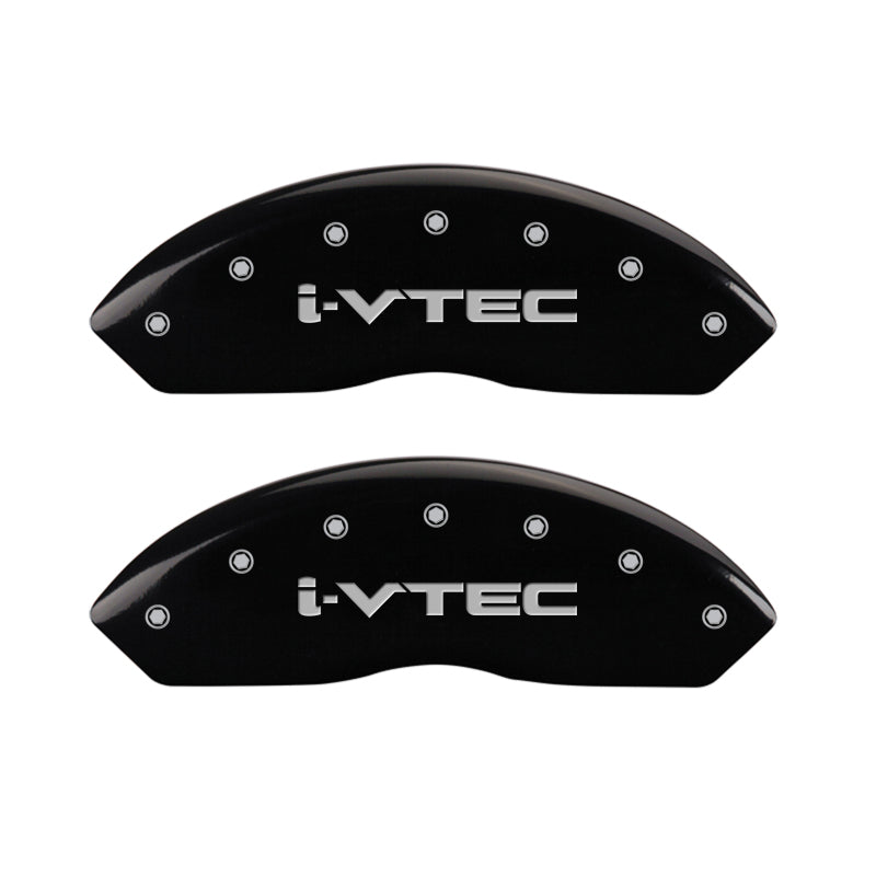 MGP 4 Caliper Covers Engraved Front & Rear i-Vtec Black finish silver ch MGP 4 Caliper Covers Engraved Front & Rear i-Vtec Black finish silver ch