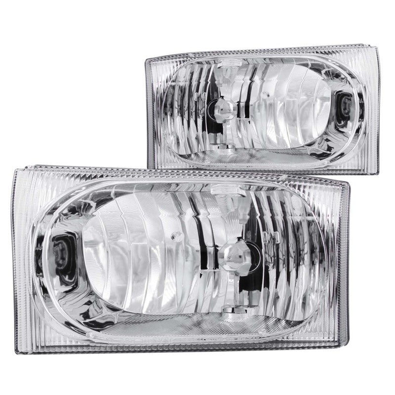 ANZO 2000-2004 Ford Excursion Crystal Headlights Chrome 2pc ANZO 2000-2004 Ford Excursion Crystal Headlights Chrome 2pc