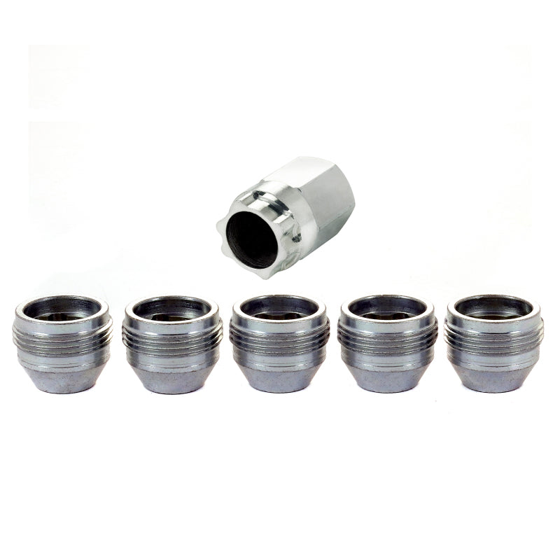 McGard Wheel Lock Nut Set - 5pk. (Under Hub Cap / Cone Seat) M14X.5 / 22mm Hex / .893in. L. - Silver McGard Wheel Lock Nut Set - 5pk. (Under Hub Cap / Cone Seat) M14X.5 / 22mm Hex / .893in. L. - Silver