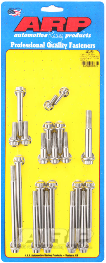 ARP Chrysler Hemi 5.7/6.1L Stainless Steel 12pt Water Pump/Timing Cover Bolt Kit ARP Chrysler Hemi 5.7/6.1L Stainless Steel 12pt Water Pump/Timing Cover Bolt Kit