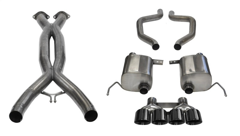 Corsa 15-19 Chevy Corvette Z06 3in Cat Back Exhaust Black Pro-Series Quad 4.5in Tip (Xtreme Corsa 15-19 Chevy Corvette Z06 3in Cat Back Exhaust Black Pro-Series Quad 4.5in Tip (Xtreme