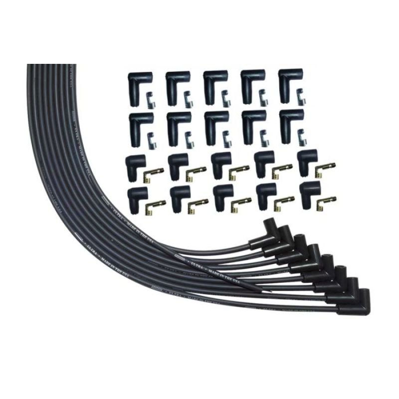 Moroso Universal V8 90 Deg Plug Unsleeved HEI & Non-HEI 90 Ultra Spark Plug Wire Set - Black Moroso Universal V8 90 Deg Plug Unsleeved HEI & Non-HEI 90 Ultra Spark Plug Wire Set - Black