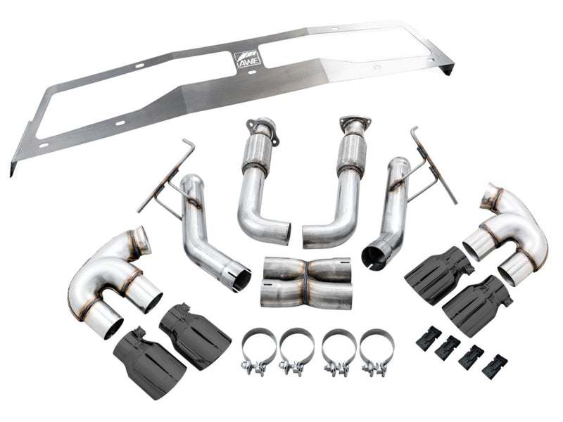 AWE Tuning 2020 Chevrolet Corvette (C8) Track Edition Exhaust - Quad Diamond Black Tips AWE Tuning 2020 Chevrolet Corvette (C8) Track Edition Exhaust - Quad Diamond Black Tips