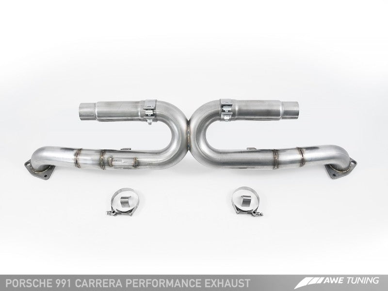 AWE Tuning 991 Carrera Performance Exhaust - Chrome Silver Tips AWE Tuning 991 Carrera Performance Exhaust - Chrome Silver Tips