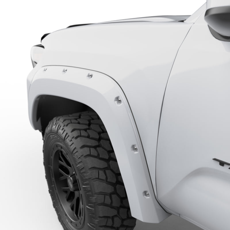 EGR 16+ Toyota Tacoma w/Mudflap Bolt-On Look Color Match Fender Flares - Set - Super White EGR 16+ Toyota Tacoma w/Mudflap Bolt-On Look Color Match Fender Flares - Set - Super White