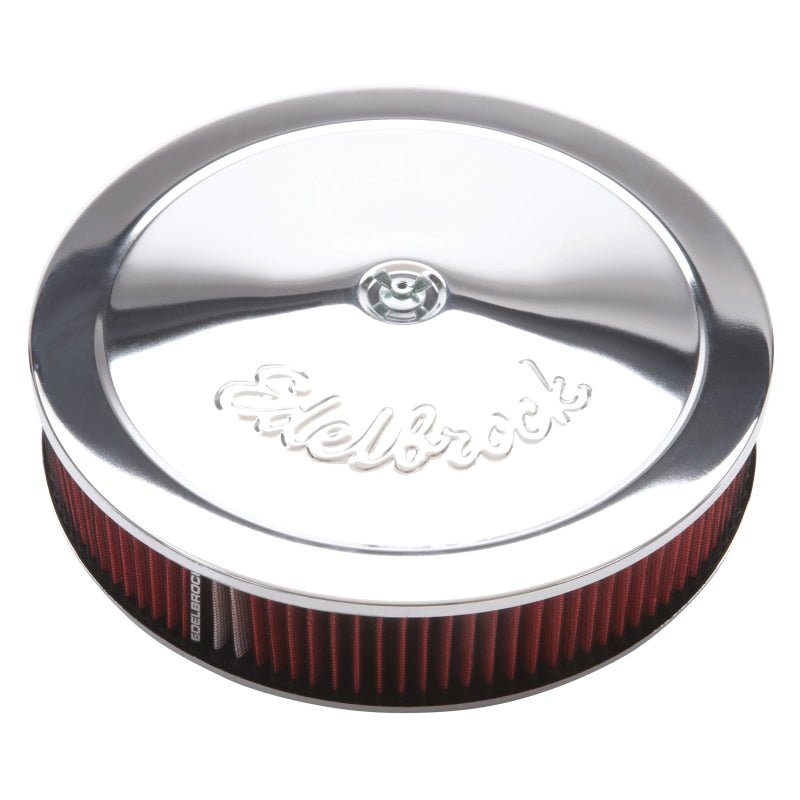 Edelbrock Air Cleaner Pro-Flo Series Round 14 In Diameter Cloth Element 3/8In Dropped Base Chrome Edelbrock Air Cleaner Pro-Flo Series Round 14 In Diameter Cloth Element 3/8In Dropped Base Chrome