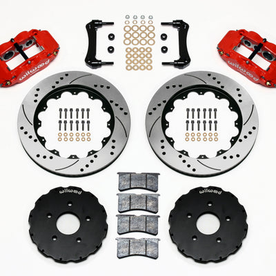 Wilwood Narrow Superlite 6R Front Hat Kit 14.00in Drill Red 2005-up Corvette C6