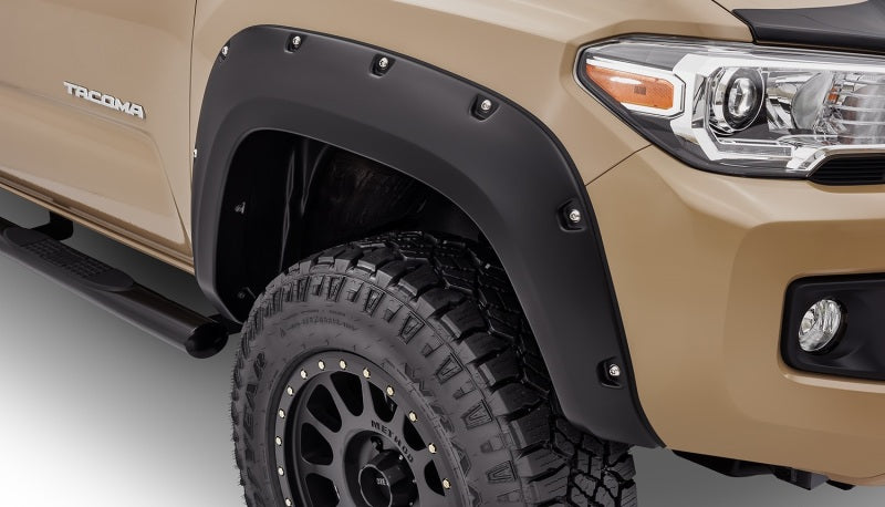 Bushwacker 16-18 Toyota Tacoma Pocket Style Flares 4pc 60.5/73.7in Bed - Black Bushwacker 16-18 Toyota Tacoma Pocket Style Flares 4pc 60.5/73.7in Bed - Black