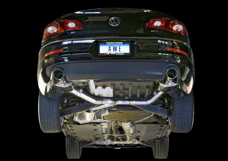 AWE Tuning VW CC Touring Edition Exhaust Dual Outlet - Diamond Black Tips AWE Tuning VW CC Touring Edition Exhaust Dual Outlet - Diamond Black Tips