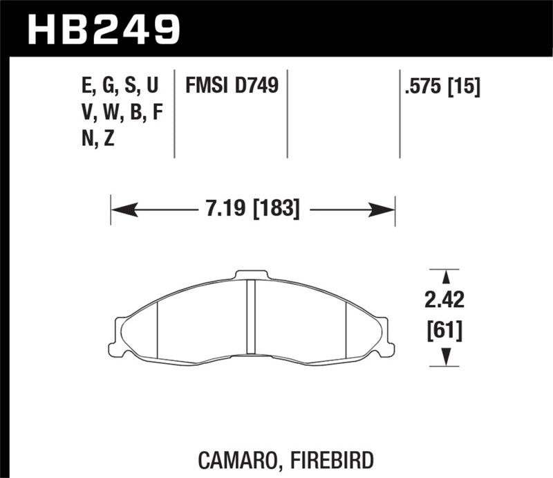 Hawk 98-02 Camaro/Firebird HP+ Street Front Brake Pads Hawk 98-02 Camaro/Firebird HP+ Street Front Brake Pads