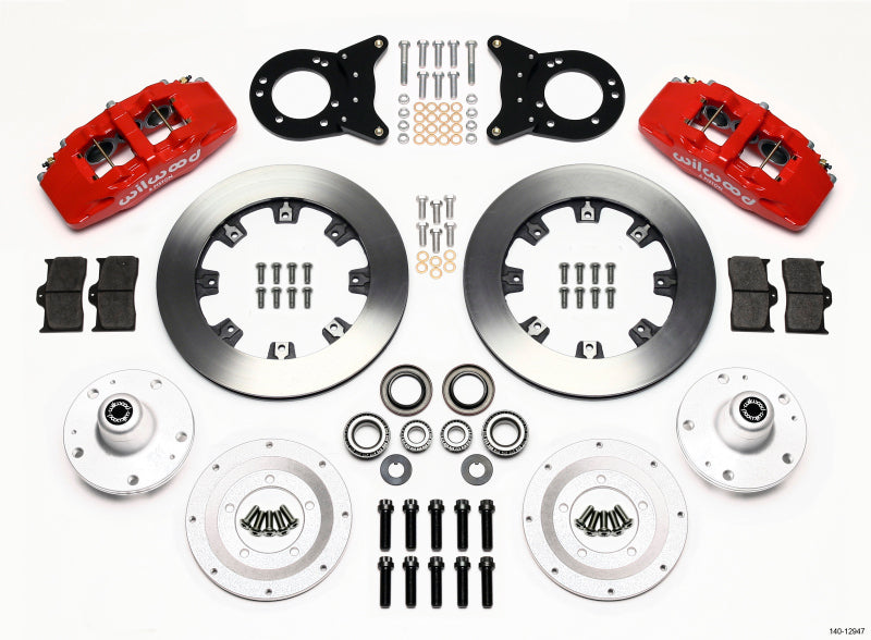 Wilwood Dynapro 6 Front Hub Kit 12.19in Red 1965-1969 Mustang Disc & Drum Spindle Wilwood Dynapro 6 Front Hub Kit 12.19in Red 1965-1969 Mustang Disc & Drum Spindle