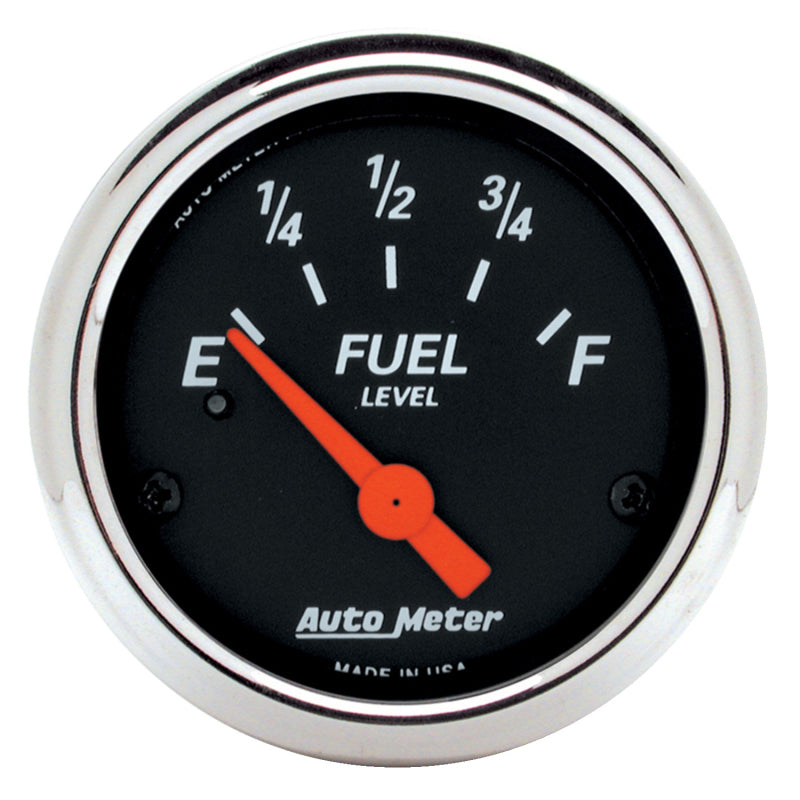 Autometer Designer Black  2-1/16in Black Fuel Level Gauge Autometer Designer Black  2-1/16in Black Fuel Level Gauge