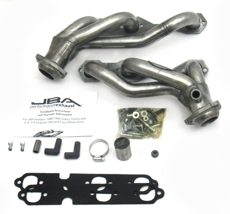 JBA 88-95 GM Truck 4.3L V6 w/o A.I.R. Injection 1-1/2in Primary Raw 409SS Cat4Ward Header JBA 88-95 GM Truck 4.3L V6 w/o A.I.R. Injection 1-1/2in Primary Raw 409SS Cat4Ward Header
