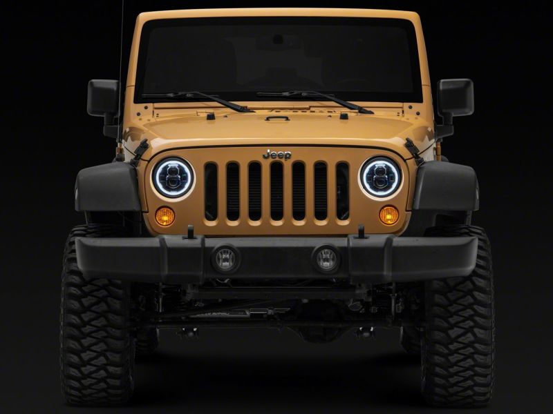 Raxiom 07-18 Jeep Wrangler JK Axial 7-In LED Headlights w/ DRL Turn Signals- Blk Housing (Clear) Raxiom 07-18 Jeep Wrangler JK Axial 7-In LED Headlights w/ DRL Turn Signals- Blk Housing (Clear)