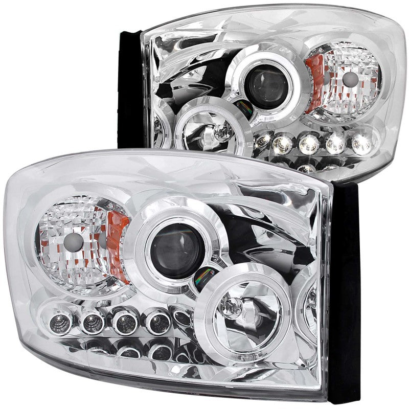 ANZO 2006-2008 Dodge Ram 1500 Projector Headlights w/ Halo Chrome ANZO 2006-2008 Dodge Ram 1500 Projector Headlights w/ Halo Chrome