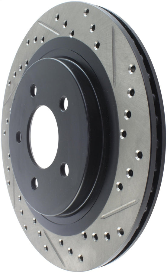 StopTech 05-10 Ford Mustang Slotted & Drilled Left Rear Rotor StopTech 05-10 Ford Mustang Slotted & Drilled Left Rear Rotor