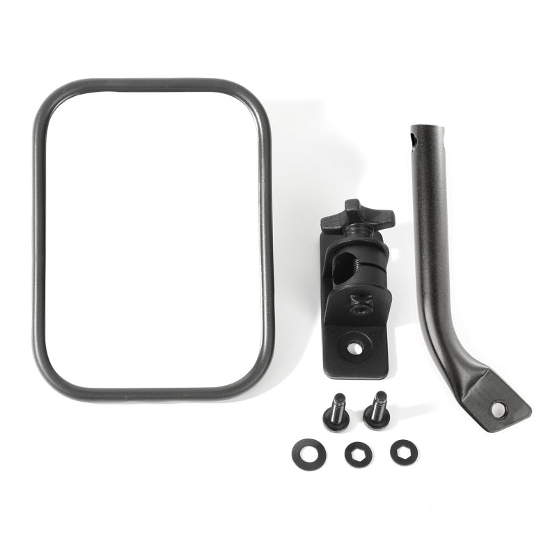 Rugged Ridge 97-18 Jeep Wrangler Textured Black Rectangluar Stubby Trail Mirror Rugged Ridge 97-18 Jeep Wrangler Textured Black Rectangluar Stubby Trail Mirror