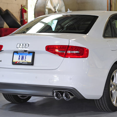 AWE Tuning Audi B8.5 S4 3.0T Track Edition Exhaust - Chrome Silver Tips (102mm)