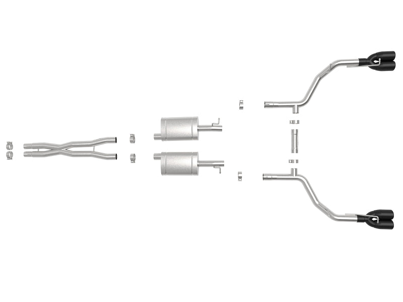 aFe MACH Force-Xp 2-1/2in 304 SS Cat-Back Exhaust 15-21 Dodge Challenger V6-3.6L - Quad Black Tip aFe MACH Force-Xp 2-1/2in 304 SS Cat-Back Exhaust 15-21 Dodge Challenger V6-3.6L - Quad Black Tip