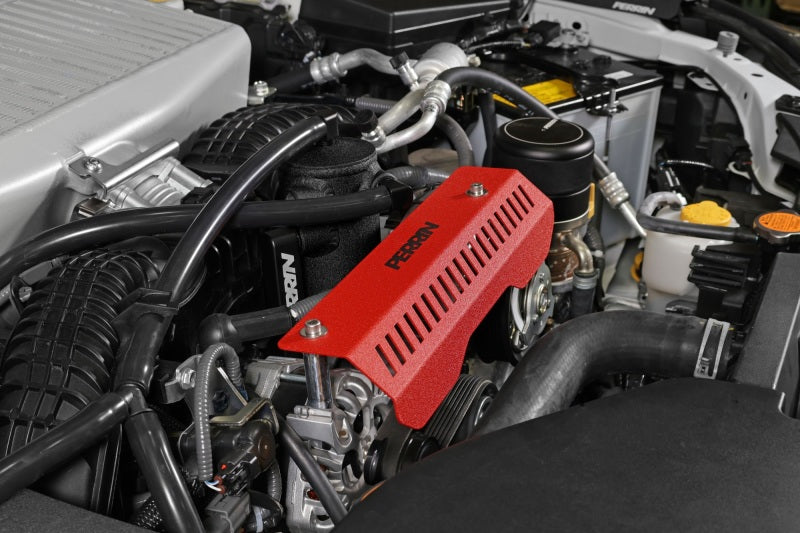 PERRIN 22-25 Subaru WRX Pulley Cover - Red (SHORT - For Use w/PERRIN AOS) PERRIN 22-25 Subaru WRX Pulley Cover - Red (SHORT - For Use w/PERRIN AOS)