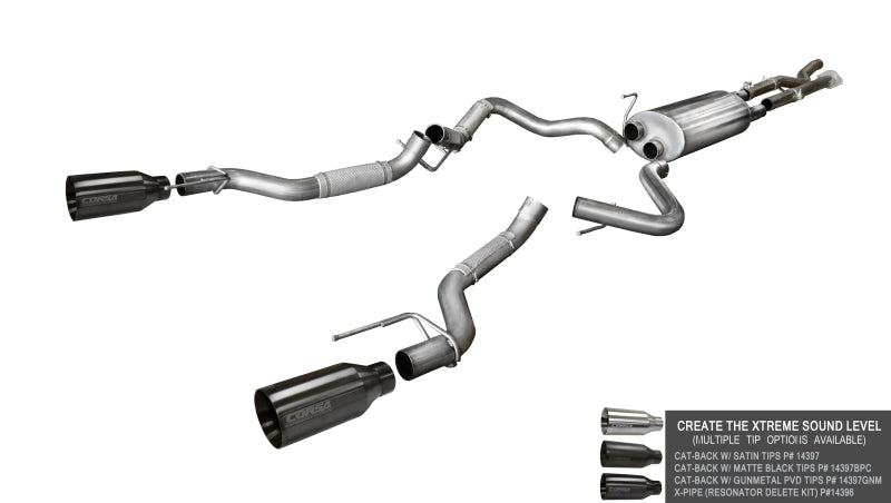 Corsa 2017-2020 Ford F-150 Raptor 3.5L V6 Super Cab / Super Crew Cab 3.0in Muffler Upgrade Kit Corsa 2017-2020 Ford F-150 Raptor 3.5L V6 Super Cab / Super Crew Cab 3.0in Muffler Upgrade Kit