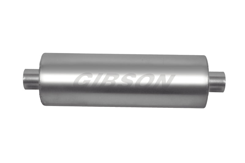 Gibson SFT Superflow Center/Center Round Muffler - 8x24in/3in Inlet/3in Outlet - Stainless Gibson SFT Superflow Center/Center Round Muffler - 8x24in/3in Inlet/3in Outlet - Stainless