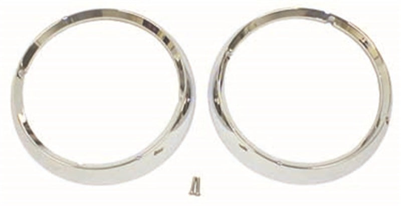 Omix Headlight Bezel Set Chrome 72-86 Jeep CJ Models Omix Headlight Bezel Set Chrome 72-86 Jeep CJ Models