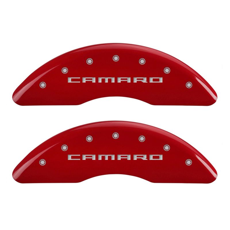 MGP 4 Caliper Covers Engraved Front & Rear Gen 5/Camaro Red finish silver ch MGP 4 Caliper Covers Engraved Front & Rear Gen 5/Camaro Red finish silver ch