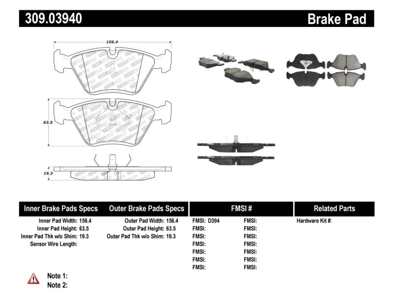 StopTech 95-99 BMW M3 / 01-07 M3 E46 / 89-93 M5 / 98-02 Z3 M series / 93-95 530 Front Brake Pads StopTech 95-99 BMW M3 / 01-07 M3 E46 / 89-93 M5 / 98-02 Z3 M series / 93-95 530 Front Brake Pads