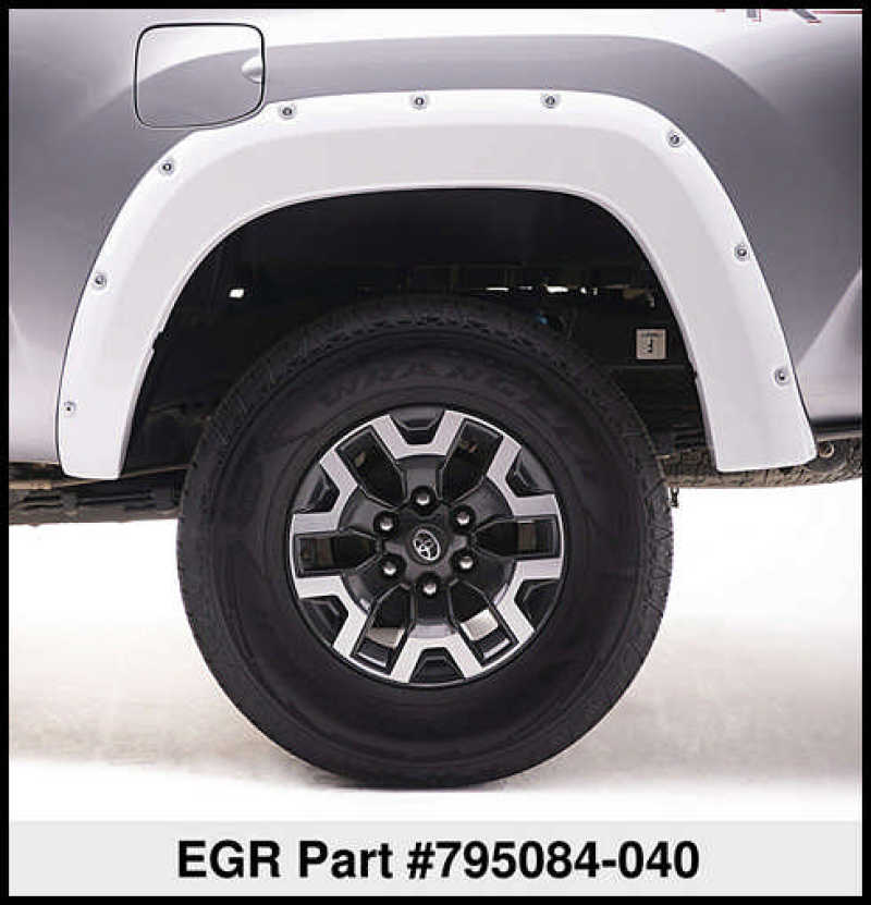 EGR 16+ Toyota Tacoma w/Mudflap Bolt-On Look Color Match Fender Flares - Set - Super White EGR 16+ Toyota Tacoma w/Mudflap Bolt-On Look Color Match Fender Flares - Set - Super White