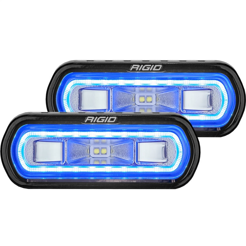 Rigid Industries SR-L Series Surface Mount LED Spreader Pair w/ Blue Halo - Universal Rigid Industries SR-L Series Surface Mount LED Spreader Pair w/ Blue Halo - Universal