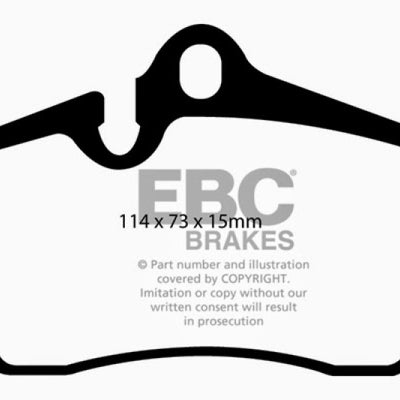EBC 04-08 Porsche Boxster (Cast Iron Rotors only) 2.7 Yellowstuff Rear Brake Pads