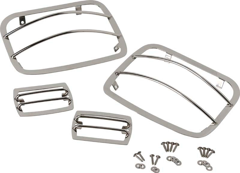 Kentrol 87-95 Jeep Wrangler YJ Light Guard Set 4 Pieces - Polished Silver Kentrol 87-95 Jeep Wrangler YJ Light Guard Set 4 Pieces - Polished Silver
