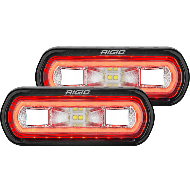 Rigid Industries SR-L Series Surface Mount LED Spreader Pair w/ Red Halo - Universal Rigid Industries SR-L Series Surface Mount LED Spreader Pair w/ Red Halo - Universal