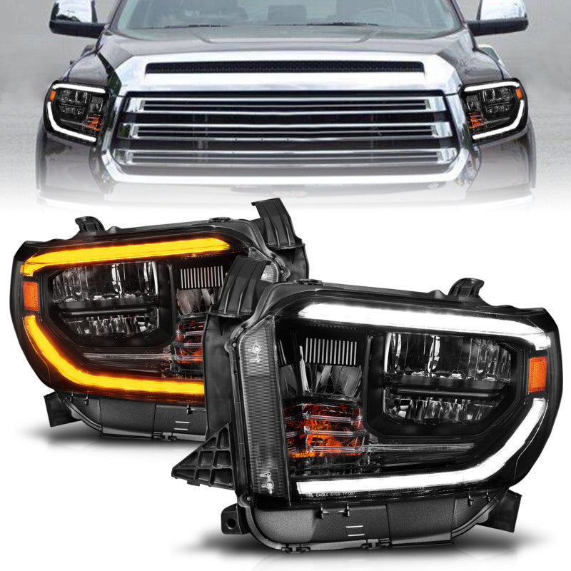 ANZO 14-21 Toyota Tundra (OE Halogen w/LED DRL) LED Crystal Headlights w/ Switchback & DRL - Blk ANZO 14-21 Toyota Tundra (OE Halogen w/LED DRL) LED Crystal Headlights w/ Switchback & DRL - Blk