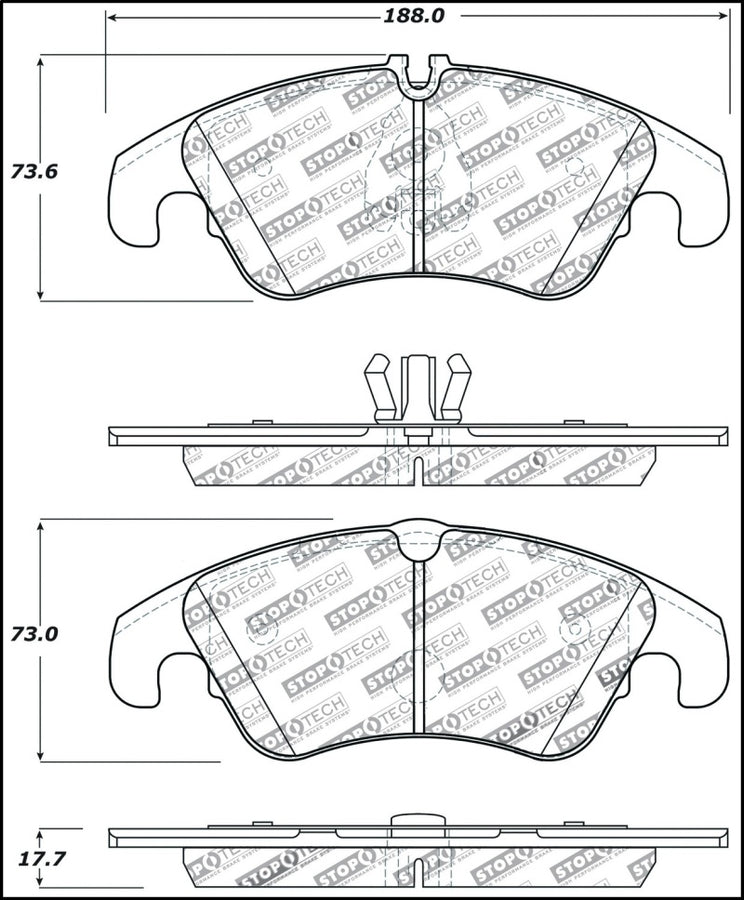 StopTech Performance 08-10 Audi A5 / 10 S4 / 09-10 Audi A4 (except Quattro) Front Brake Pads StopTech Performance 08-10 Audi A5 / 10 S4 / 09-10 Audi A4 (except Quattro) Front Brake Pads
