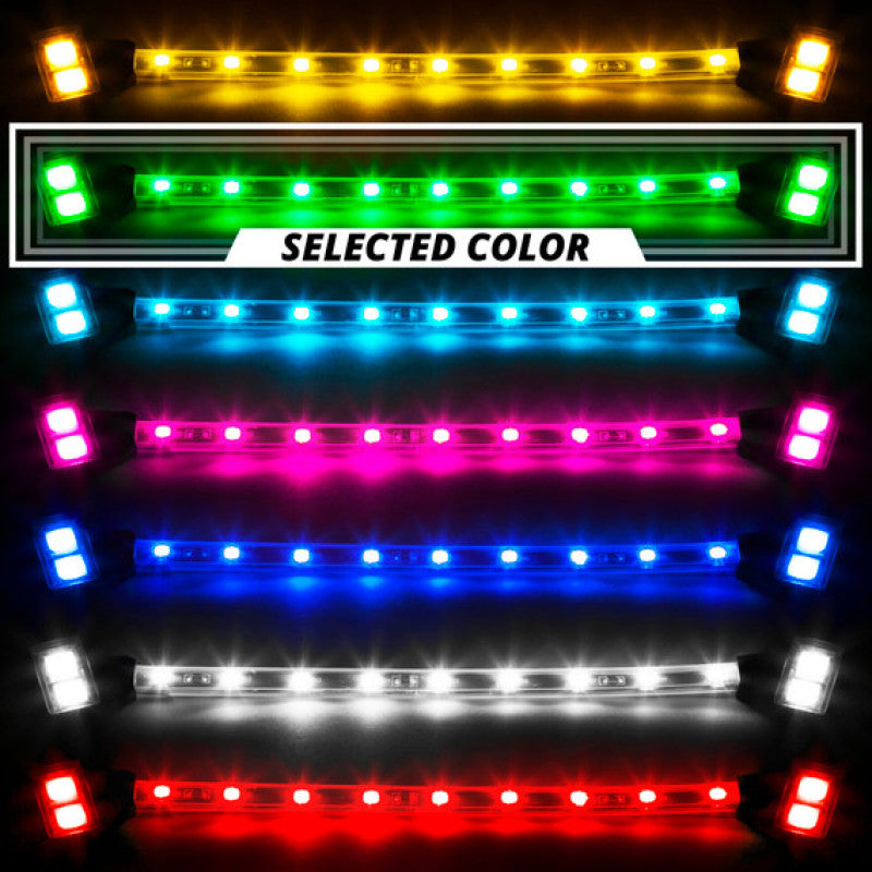 XK Glow Single Color XKGLOW LED Accent Light Motorcycle Kit Red - 10xPod + 4x8InStrips XK Glow Single Color XKGLOW LED Accent Light Motorcycle Kit Red - 10xPod + 4x8InStrips