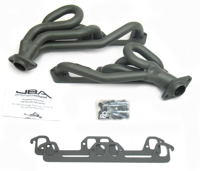 JBA 96-03 Dodge Truck 5.2L/5.9L Magnum 1-1/2in Primary Ti Ctd Cat4Ward Header JBA 96-03 Dodge Truck 5.2L/5.9L Magnum 1-1/2in Primary Ti Ctd Cat4Ward Header
