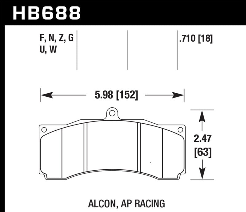 Hawk AP Racing/Alcon ER-1 Brake Pads Hawk AP Racing/Alcon ER-1 Brake Pads