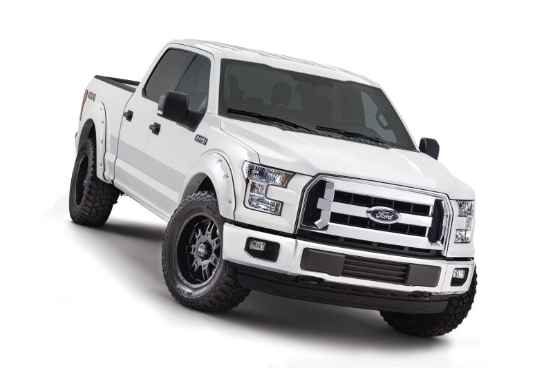 Bushwacker 16-17 Ford F-150 Styleside Pocket Style Flares 4pc 78.9/67.1/97.6in Bed - Oxford White Bushwacker 16-17 Ford F-150 Styleside Pocket Style Flares 4pc 78.9/67.1/97.6in Bed - Oxford White