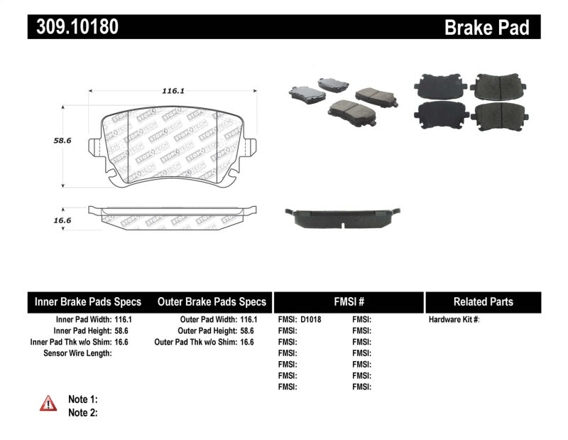 StopTech Performance 07-09 Audi RS4 Rear Pads StopTech Performance 07-09 Audi RS4 Rear Pads
