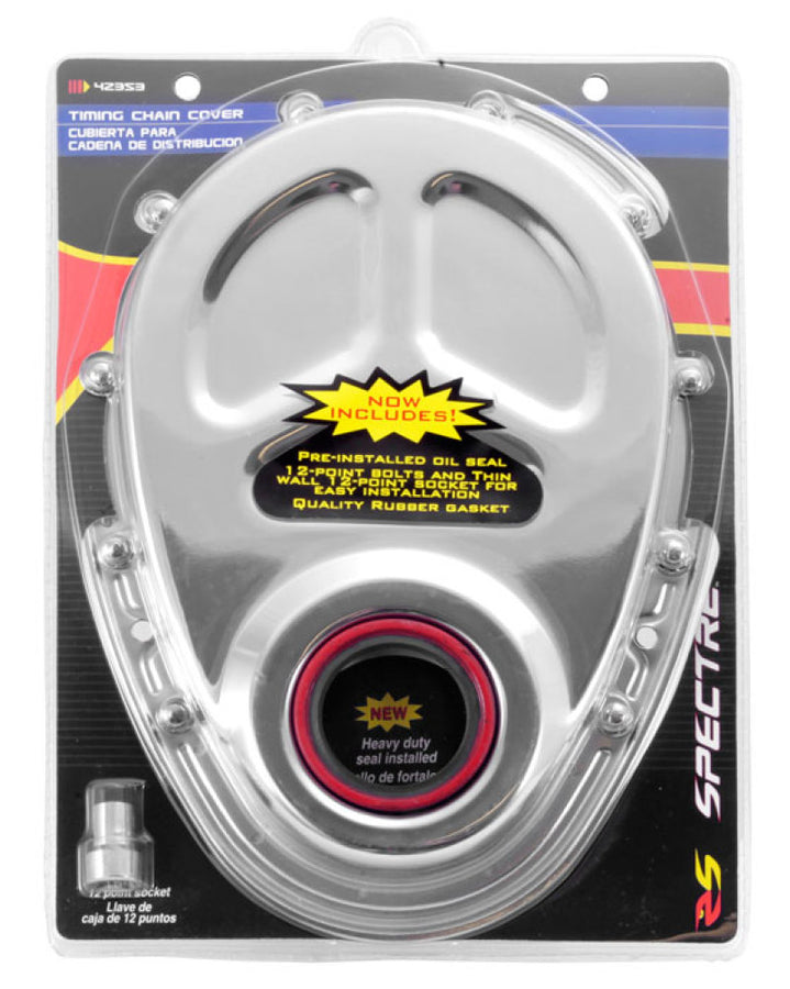 Spectre SB Chevrolet Timing Cover (Incl. Pre-Installed Seal/Gaskets/Bolts) - Chrome Spectre SB Chevrolet Timing Cover (Incl. Pre-Installed Seal/Gaskets/Bolts) - Chrome