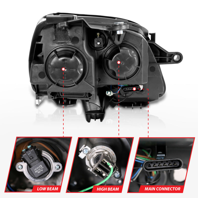 ANZO 2007-2008 Gmc Acadia Crystal Headlight Chrome Amber(OE) ANZO 2007-2008 Gmc Acadia Crystal Headlight Chrome Amber(OE)