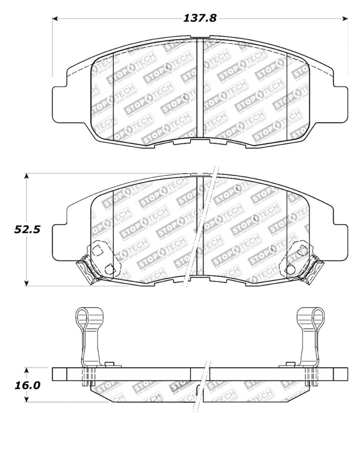 StopTech Street Touring 98-02 Honda Accord Coupe/Sedan Front Brake Pads StopTech Street Touring 98-02 Honda Accord Coupe/Sedan Front Brake Pads