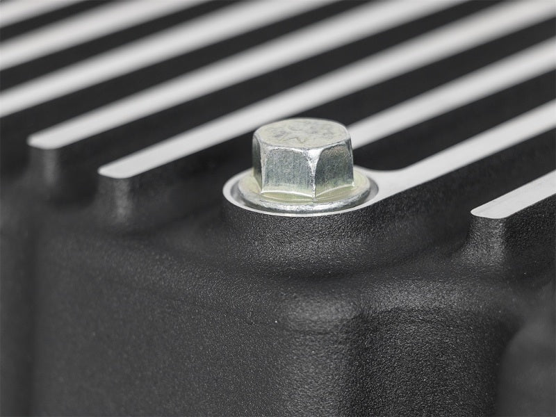 AFE Pro Series Engine Oil Pan Black w/Machined Fins; 11-16 Ford Powerstroke V8-6.7L (td) AFE Pro Series Engine Oil Pan Black w/Machined Fins; 11-16 Ford Powerstroke V8-6.7L (td)