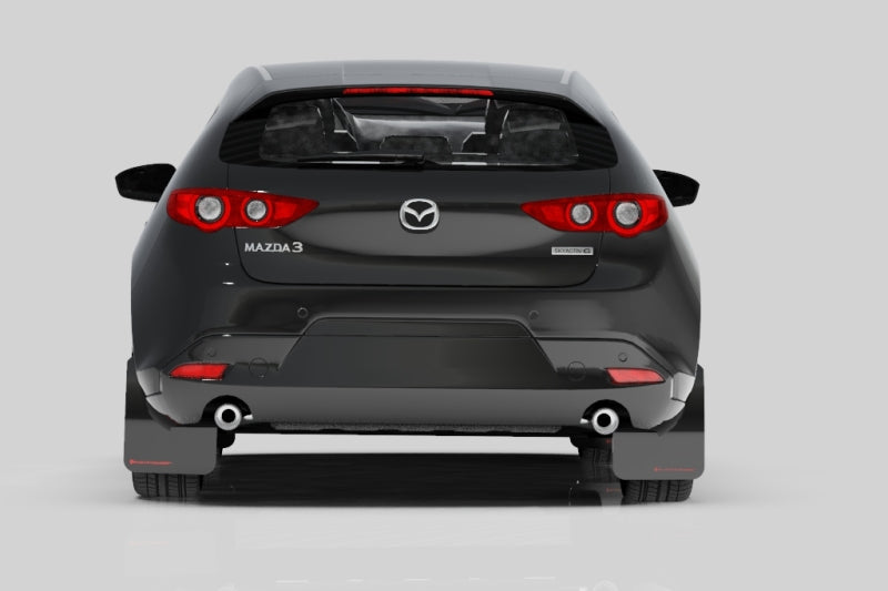 Rally Armor 19-24 Mazda3 Hatchback Red UR Mud Flap w/White Logo Rally Armor 19-24 Mazda3 Hatchback Red UR Mud Flap w/White Logo